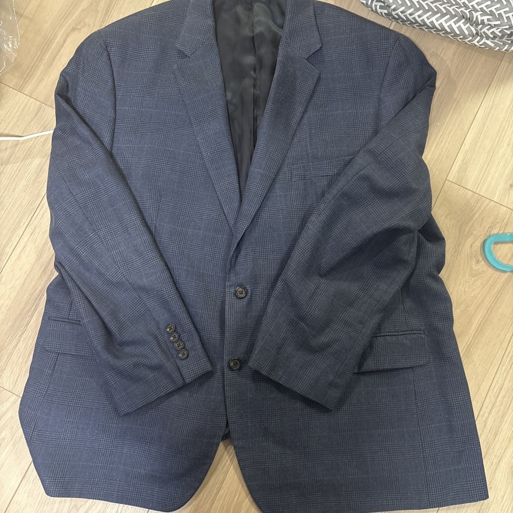 Vintage Blue Ralph Lauren Suit Jacket 52% Silk 48% Wool